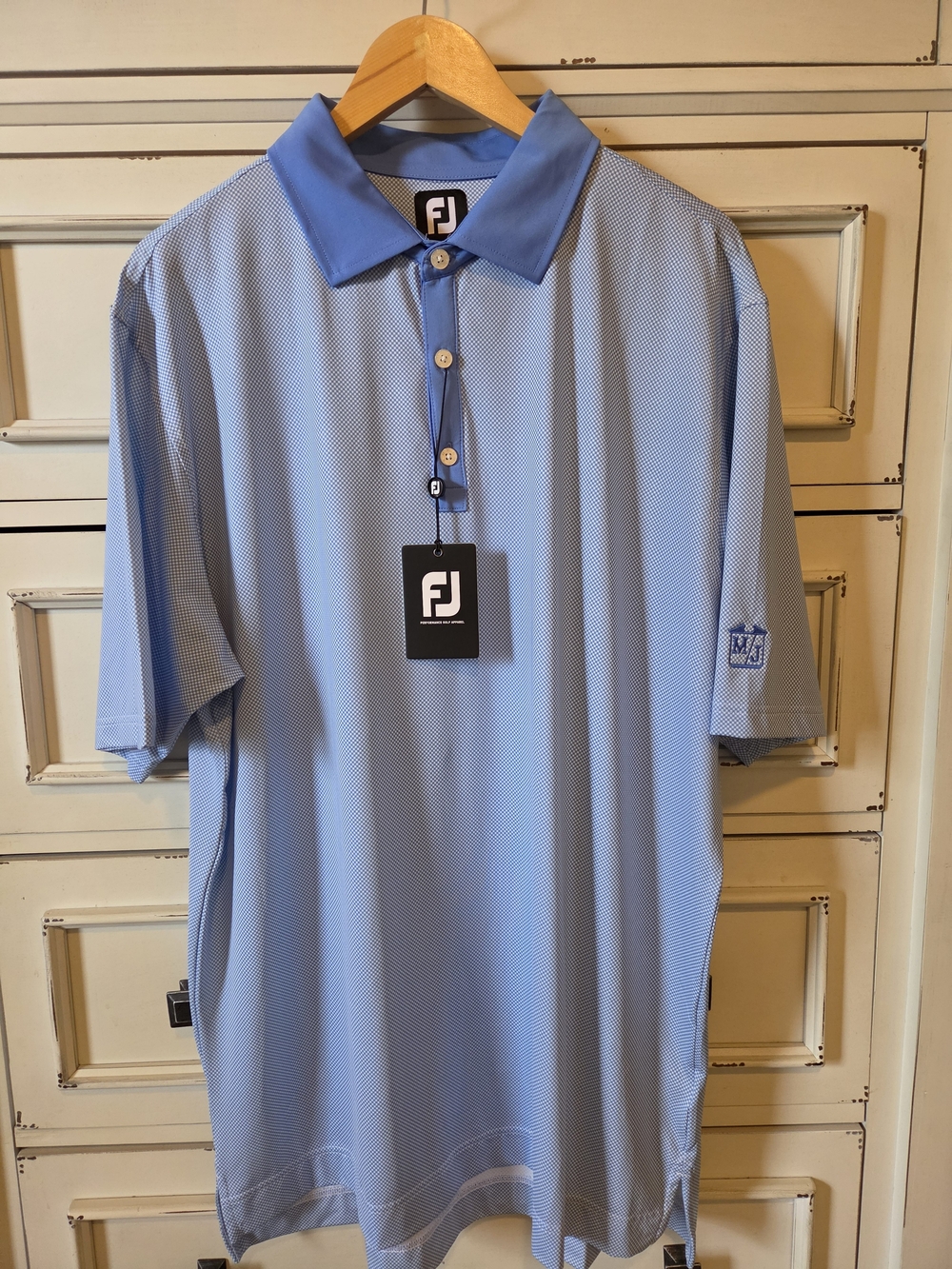 FootJoy Men’s Sky Blue Golf Polo with Contrast Collar